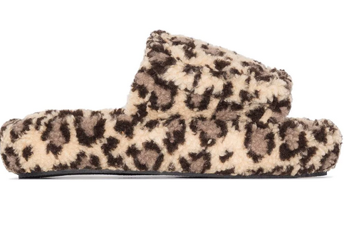 Papuci de casa cu imprimeu leopard Natasha Zinko
