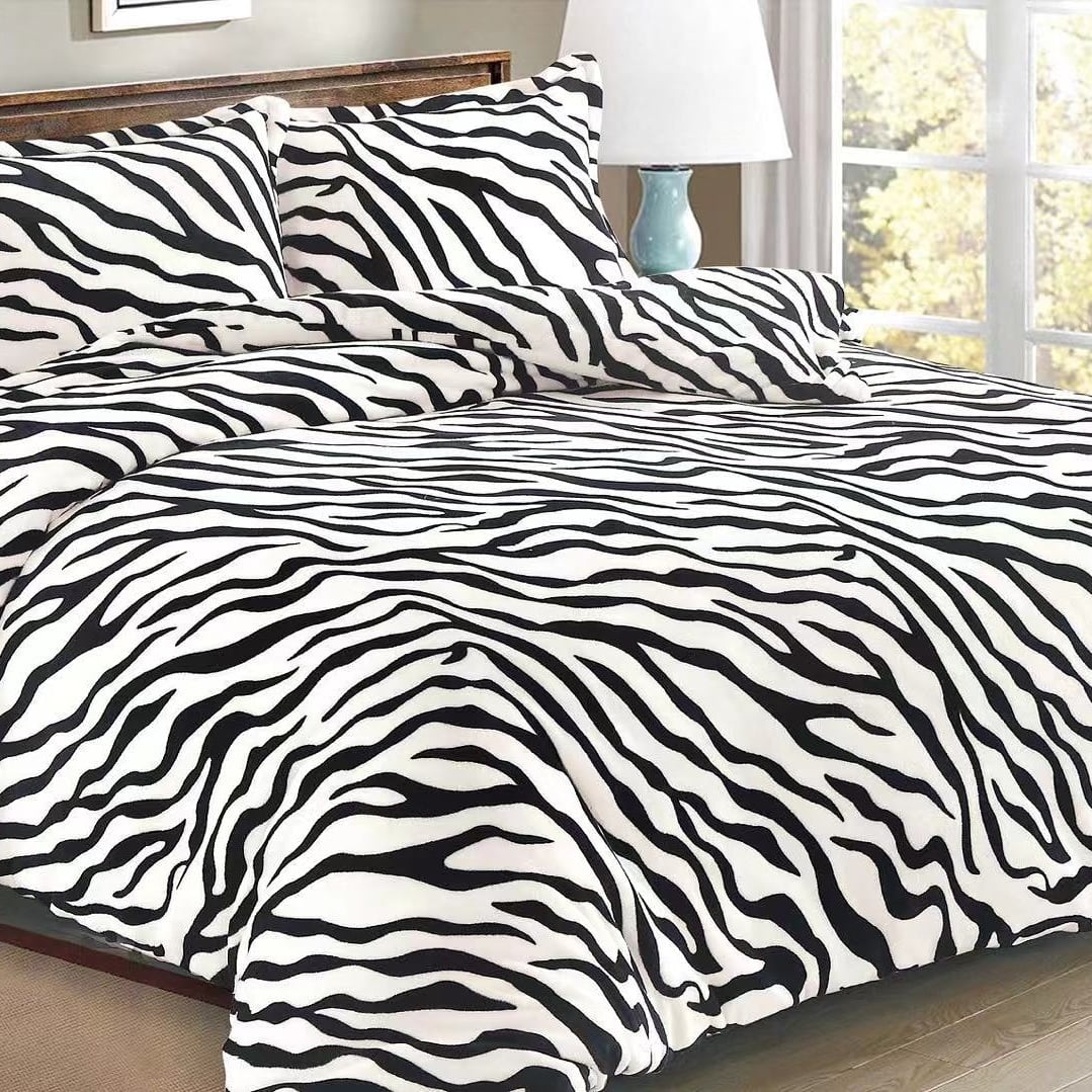  Lenjerie de pat cu imprimeu zebră