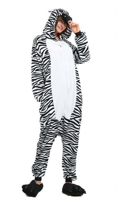 Pijama kigurumi cu print zebra