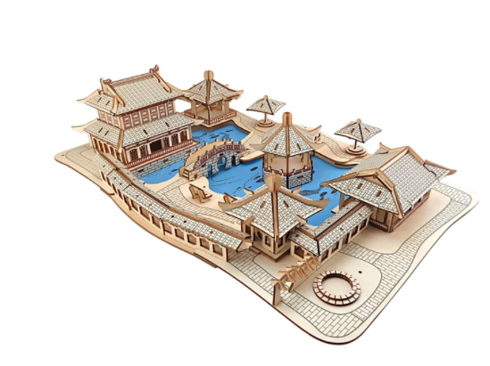 Puzzle 3D din lemn, Templul Shaolin, 315 piese